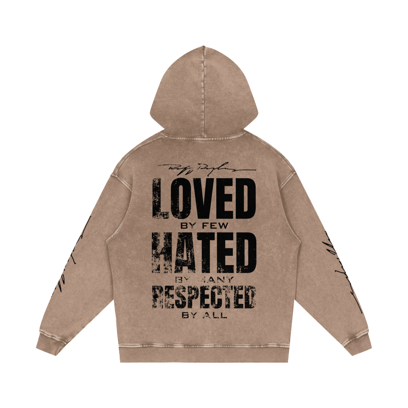 RR Grunge Snow Washed Loose Cotton Hoodie