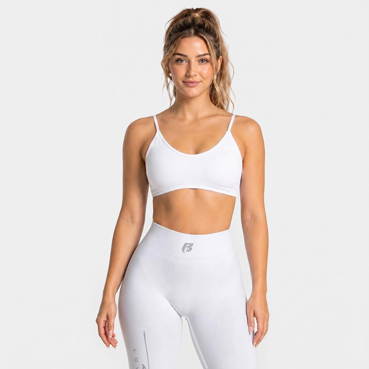 White Women's Seamless High Waisted Butt-Lifting Leggings