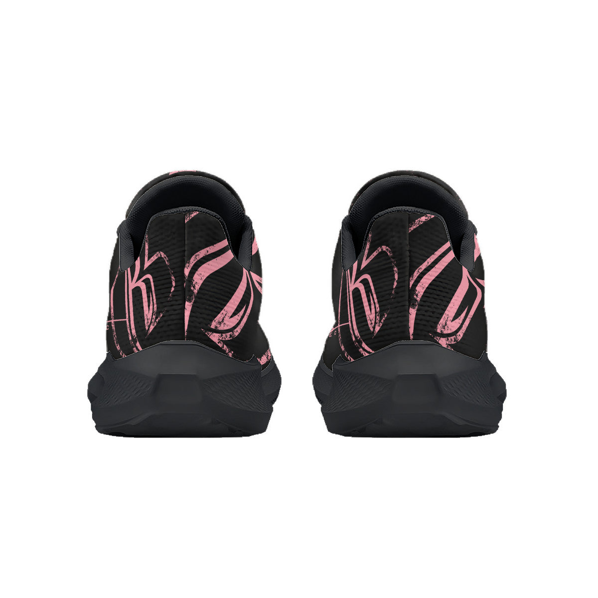 Black & Pink Grunge Running Shoes