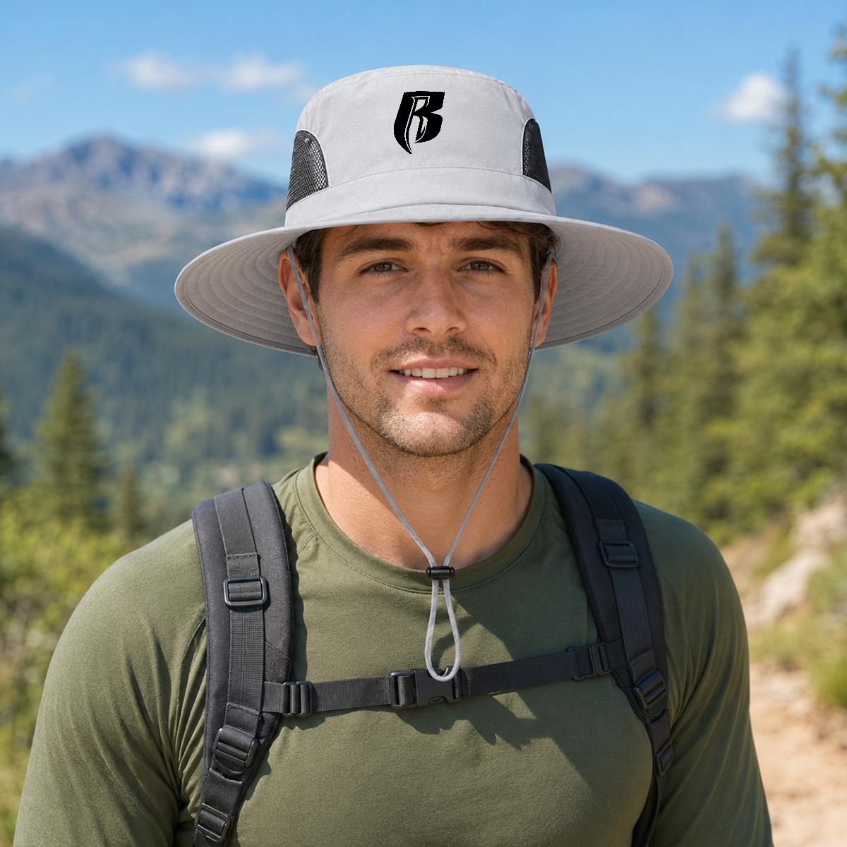 Blk RR Wide Brim Sun Hat