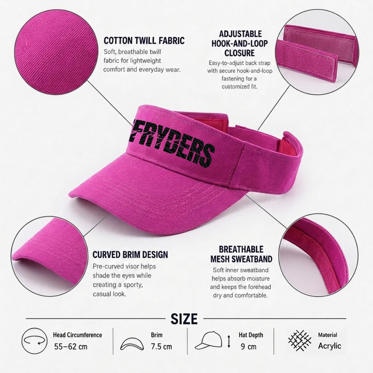 Embroidery Open-Top Visor RR Past Present Future
