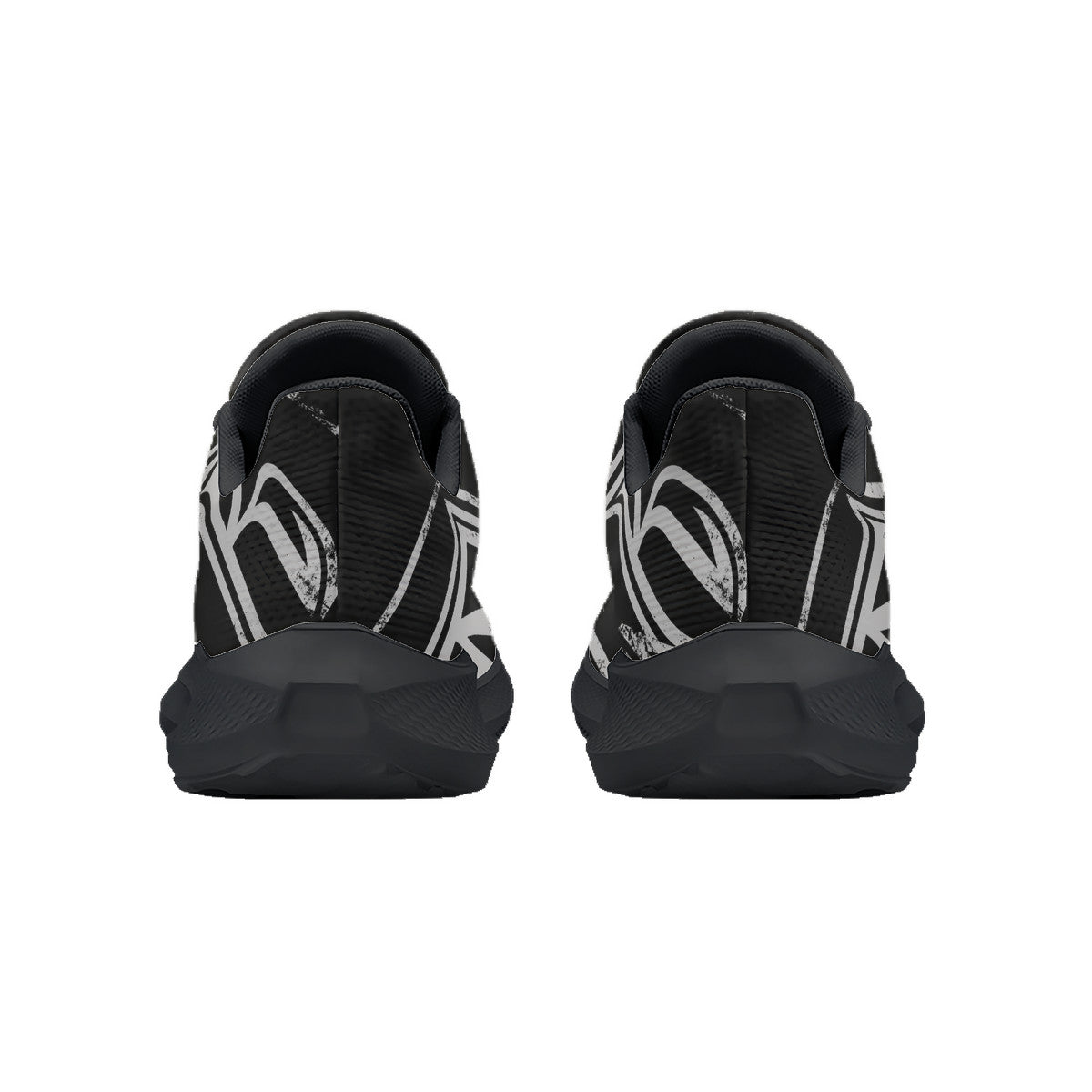 Black & Silver RR Grunge Running Shoes