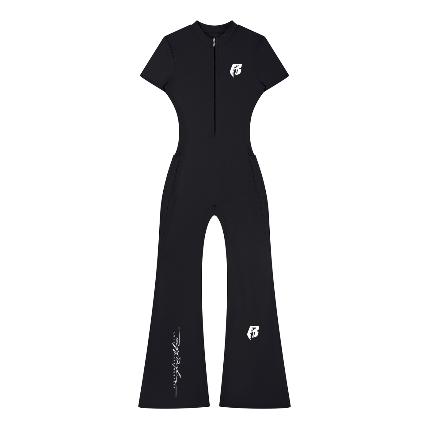 RR Modern R Signature Women’s Tight Flared Leg Quarter-Zip Jumpsuit