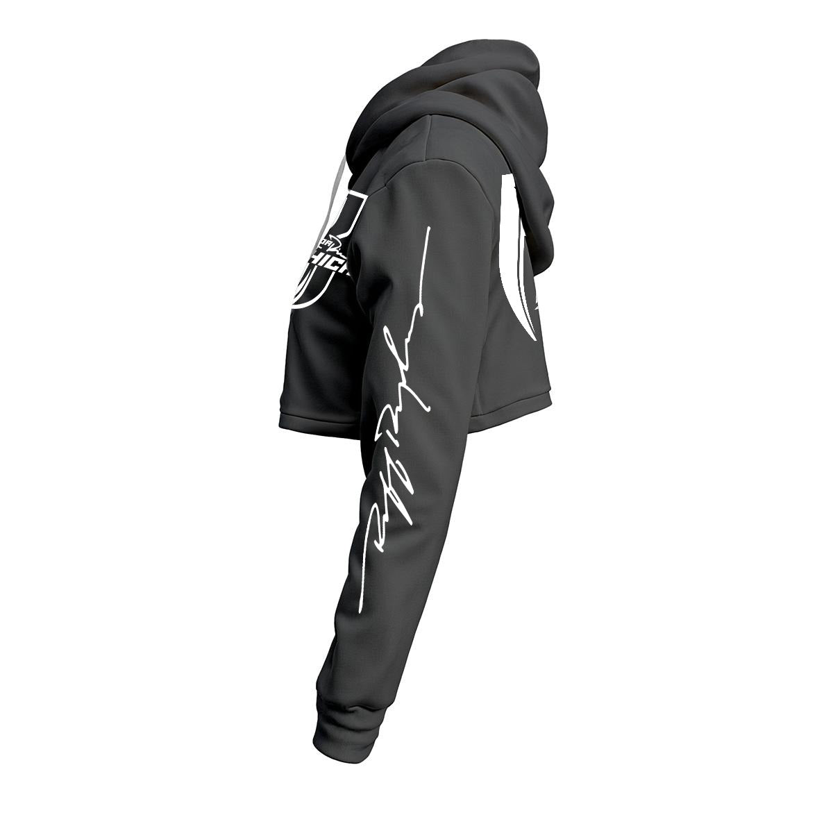 White Print Ride Or Die Chick Cropped Hoodie | Fleece Lining