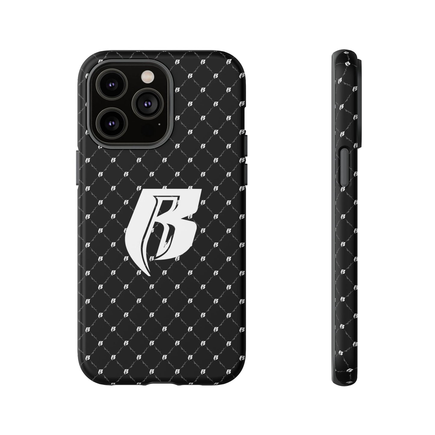 Black RR Patterned Tough Case – Monogram 'R' Protective Phone Case