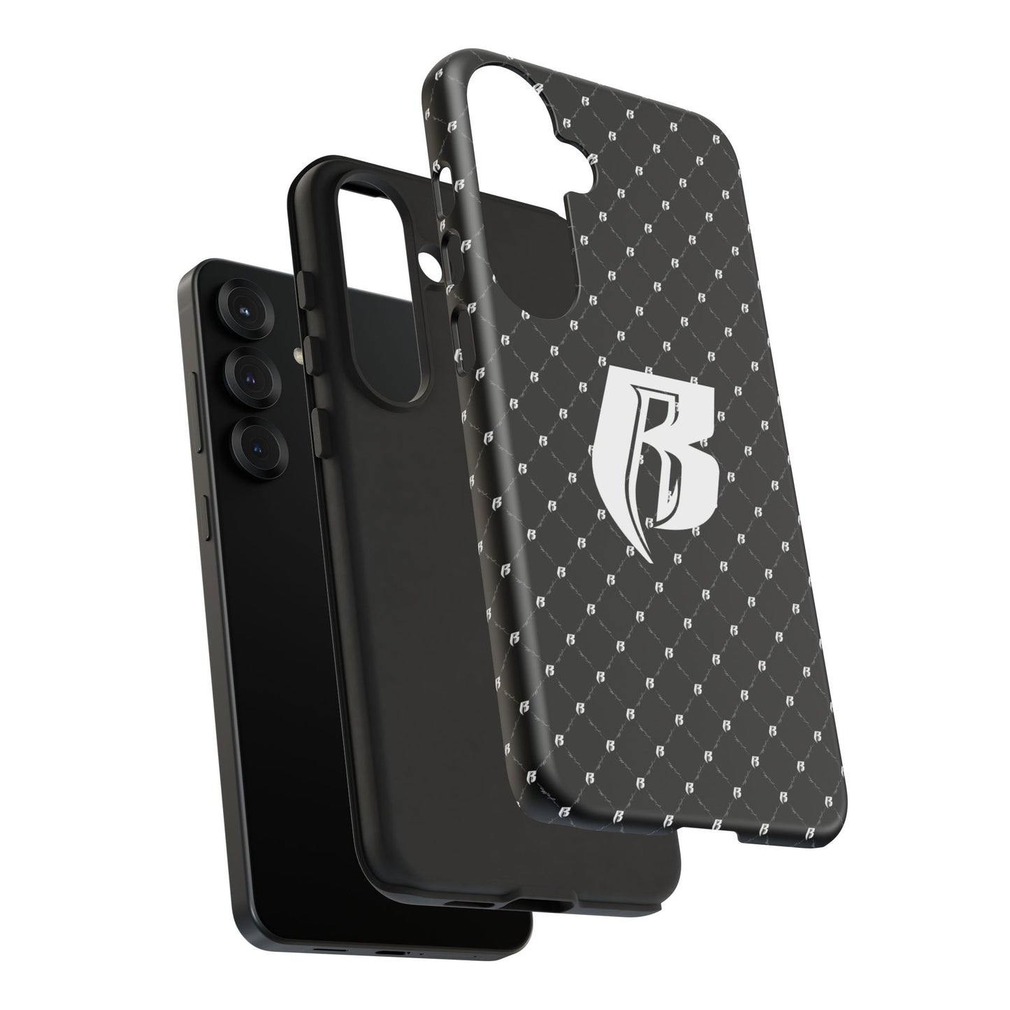 Black RR Patterned Tough Case – Monogram 'R' Protective Phone Case