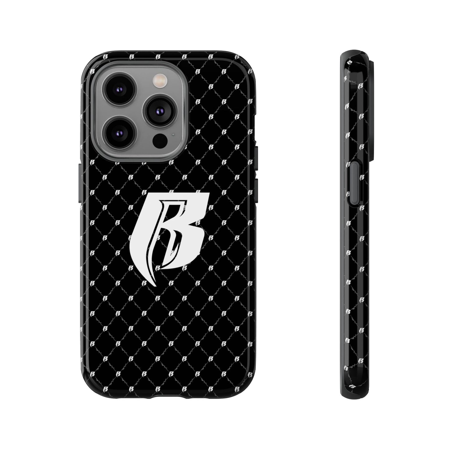 Black RR Patterned Tough Case – Monogram 'R' Protective Phone Case