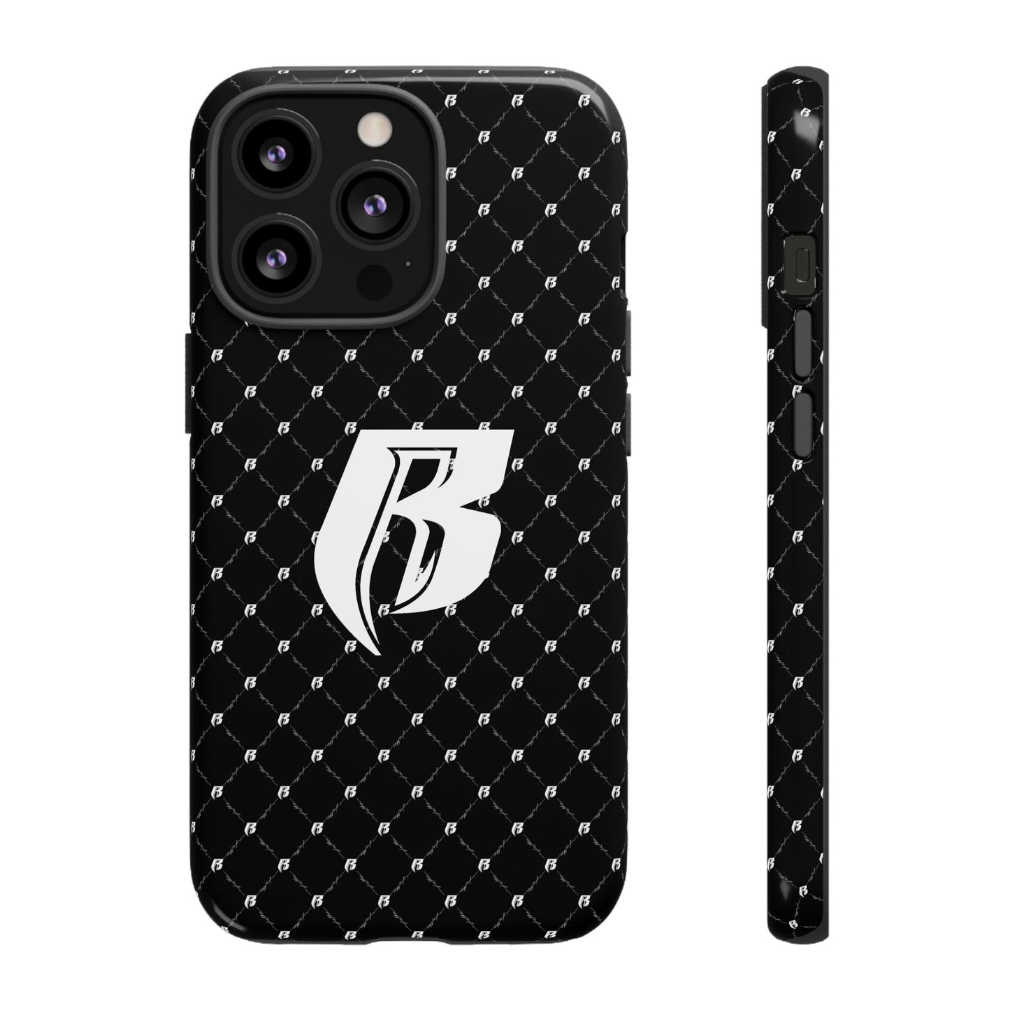 Black RR Patterned Tough Case – Monogram 'R' Protective Phone Case