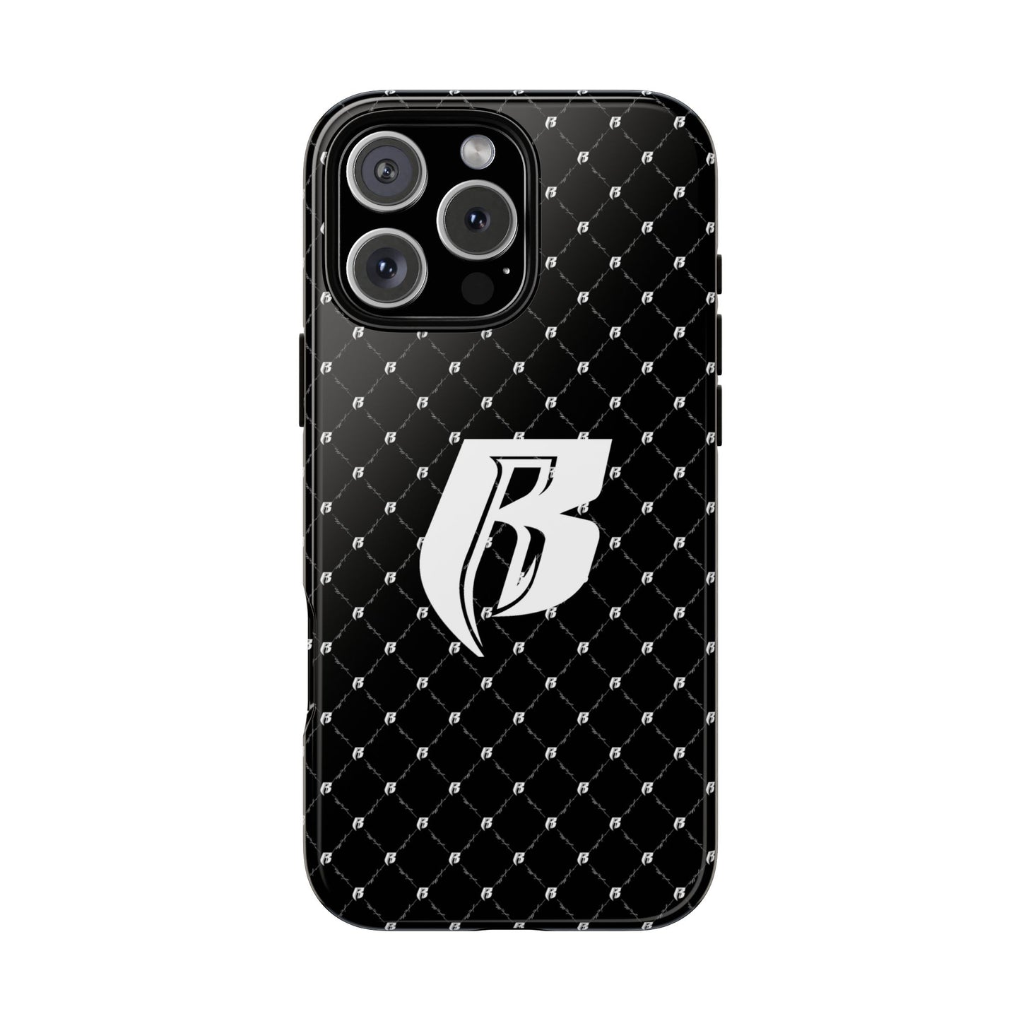 Black RR Patterned Tough Case – Monogram 'R' Protective Phone Case