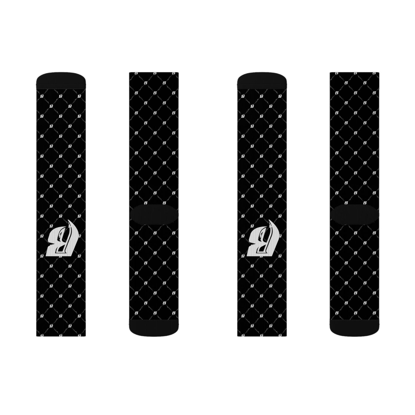 Black Patterned RR Socks