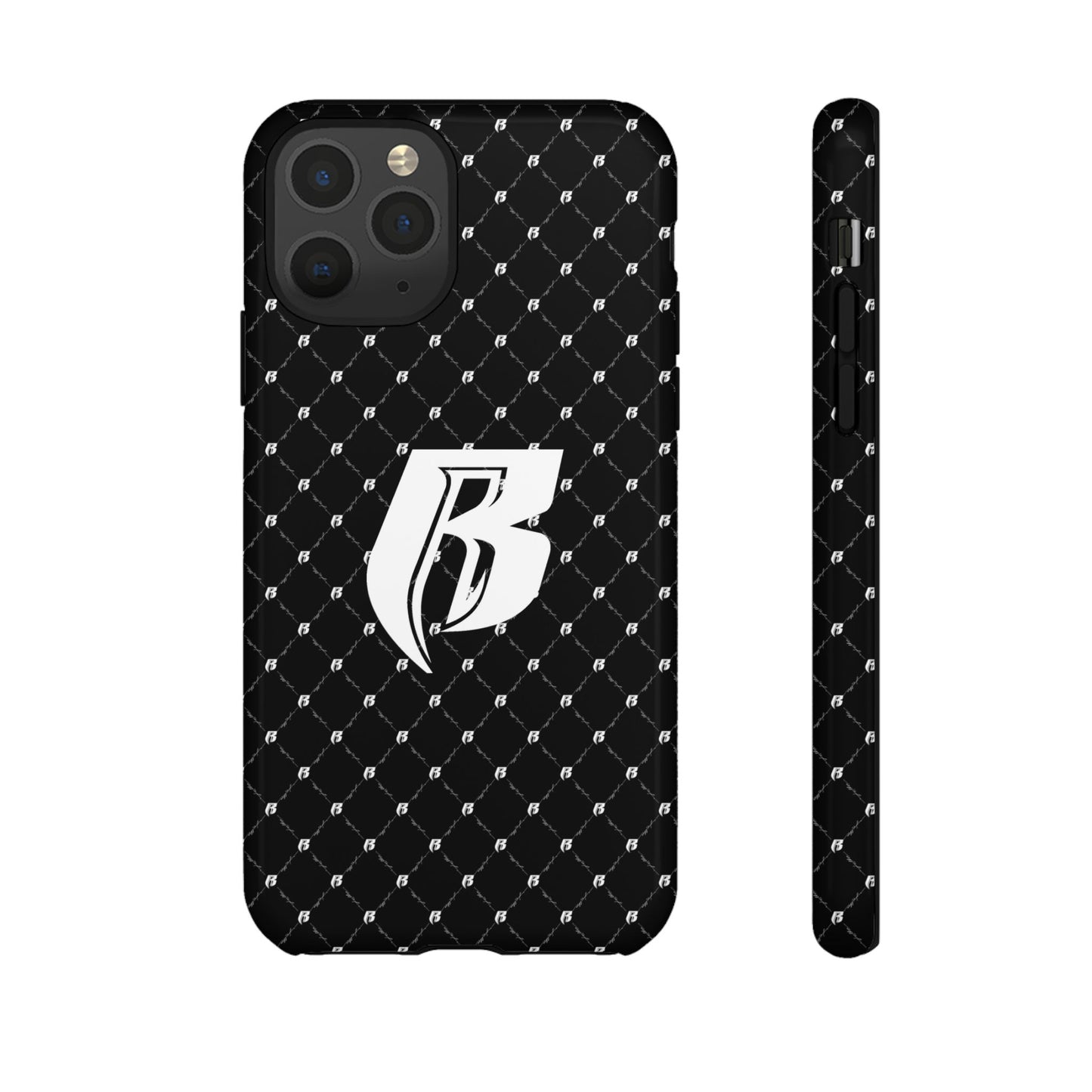 Black RR Patterned Tough Case – Monogram 'R' Protective Phone Case