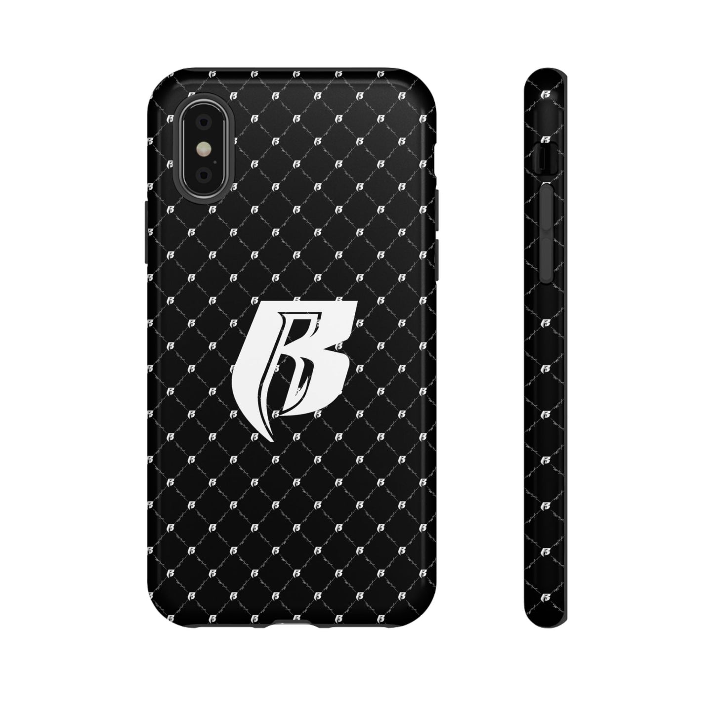 Black RR Patterned Tough Case – Monogram 'R' Protective Phone Case