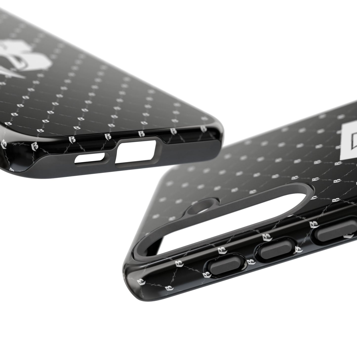 Black RR Patterned Tough Case – Monogram 'R' Protective Phone Case