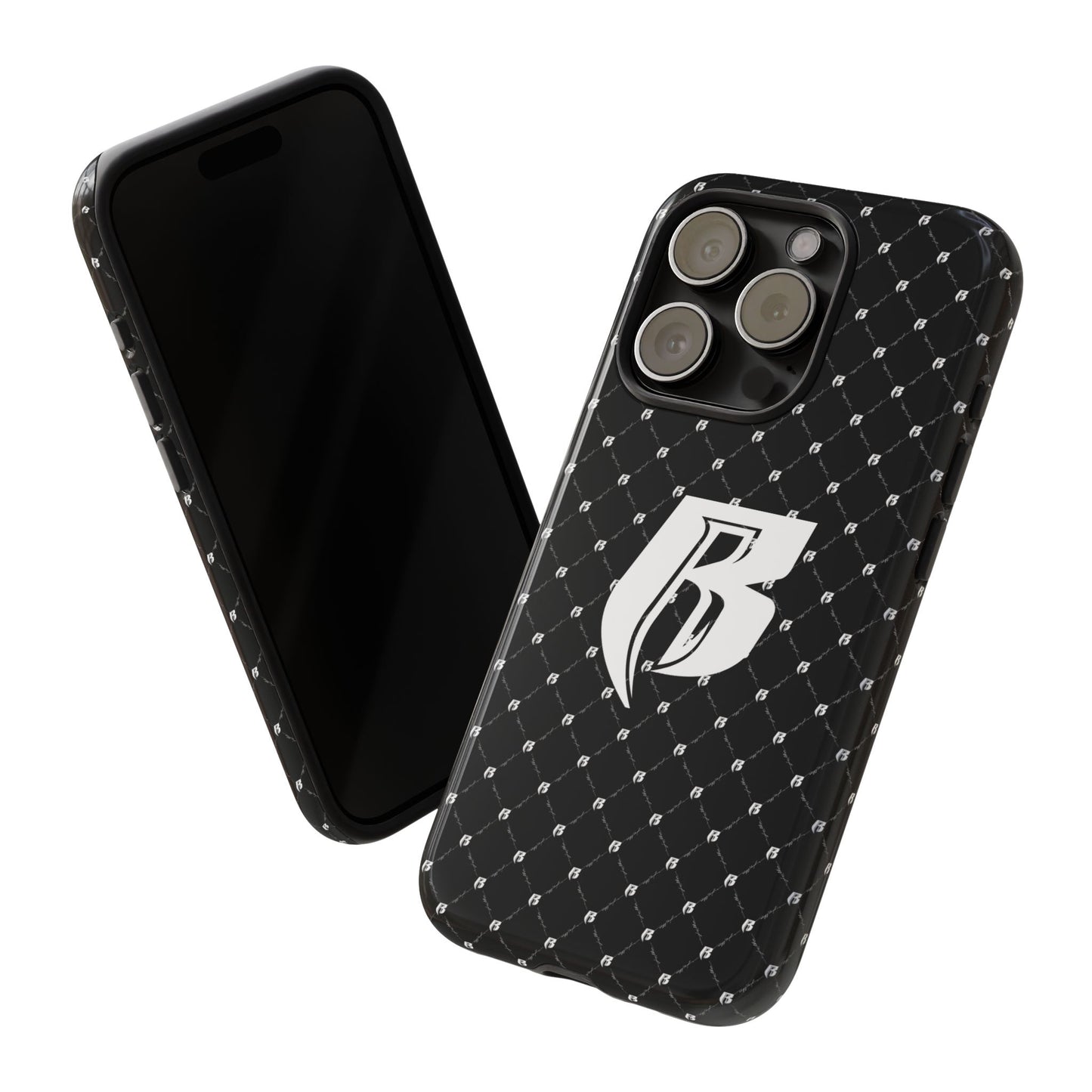 Black RR Patterned Tough Case – Monogram 'R' Protective Phone Case