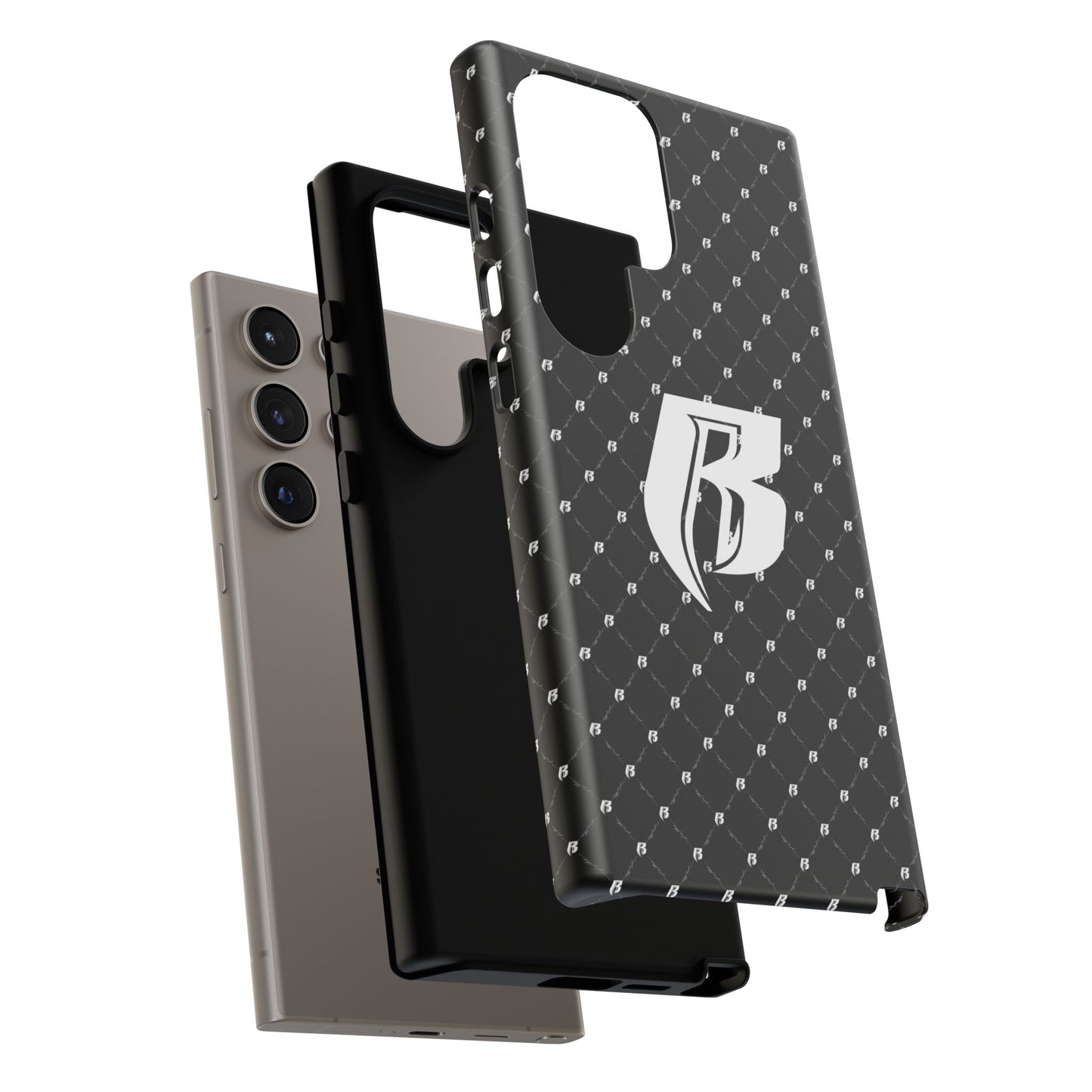 Black RR Patterned Tough Case – Monogram 'R' Protective Phone Case