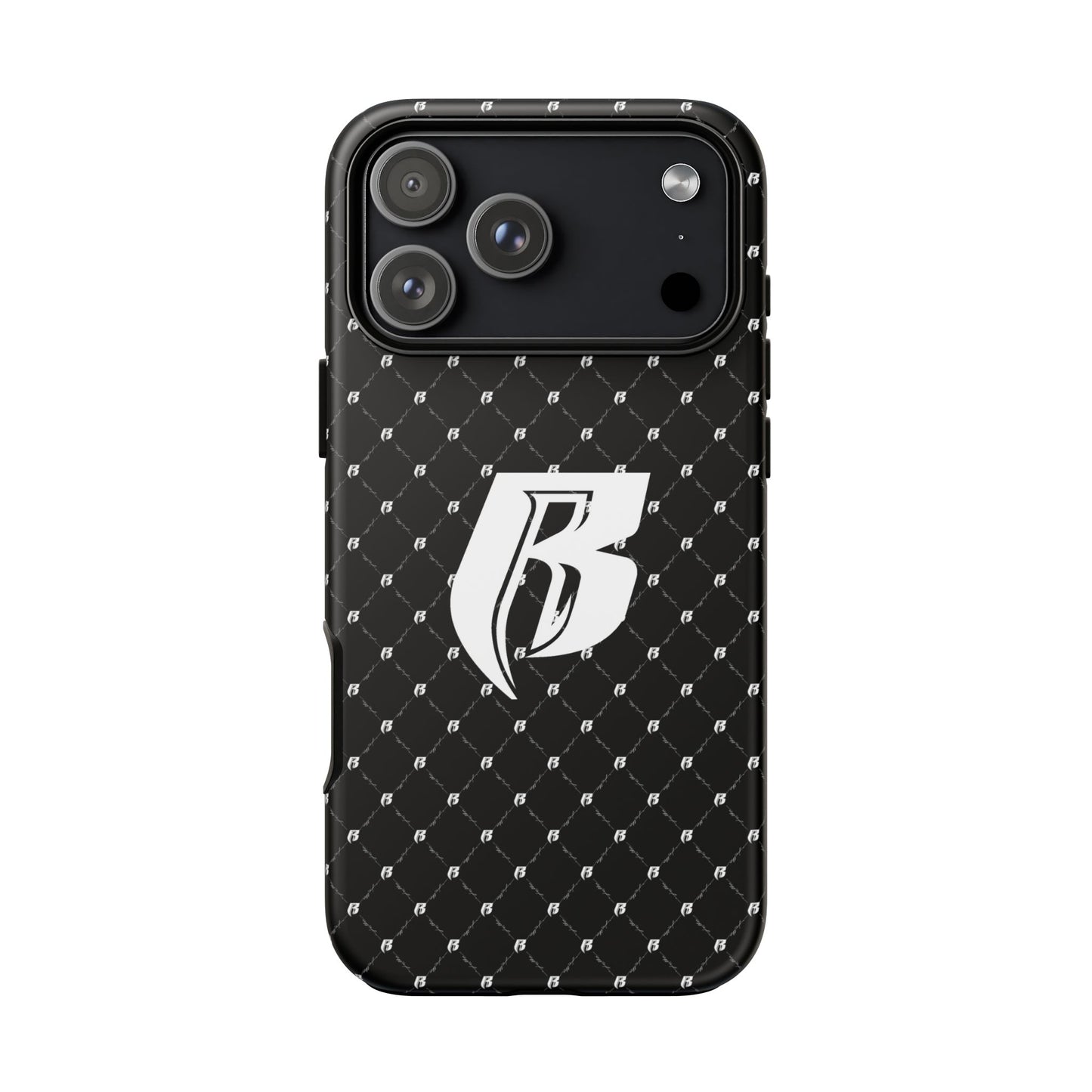 Black RR Patterned Tough Case – Monogram 'R' Protective Phone Case
