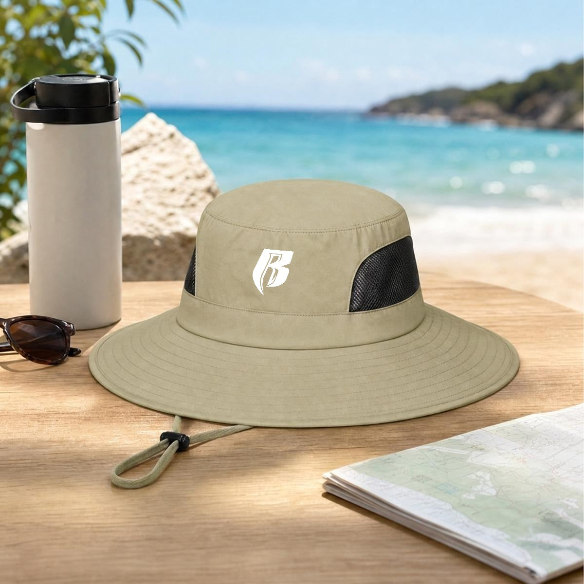 Wht R Wide Brim Sun Hat