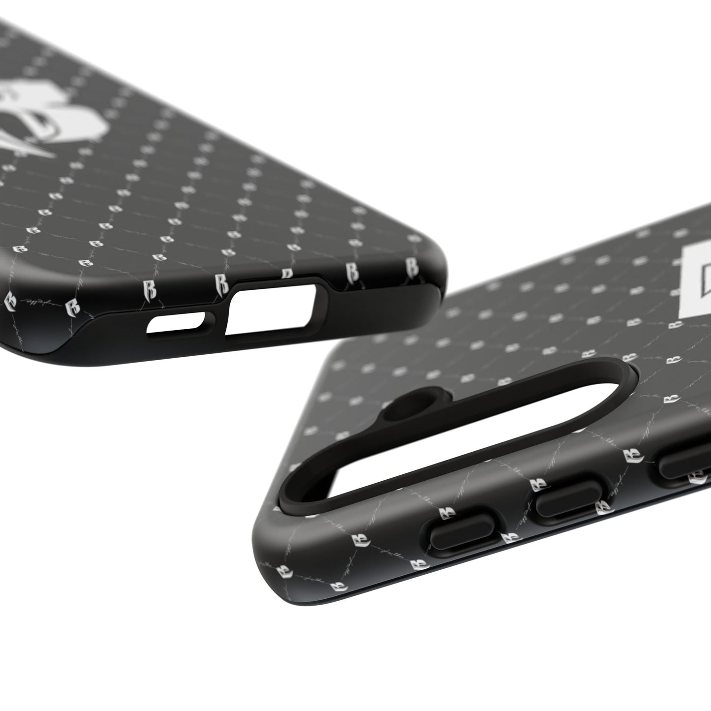 Black RR Patterned Tough Case – Monogram 'R' Protective Phone Case