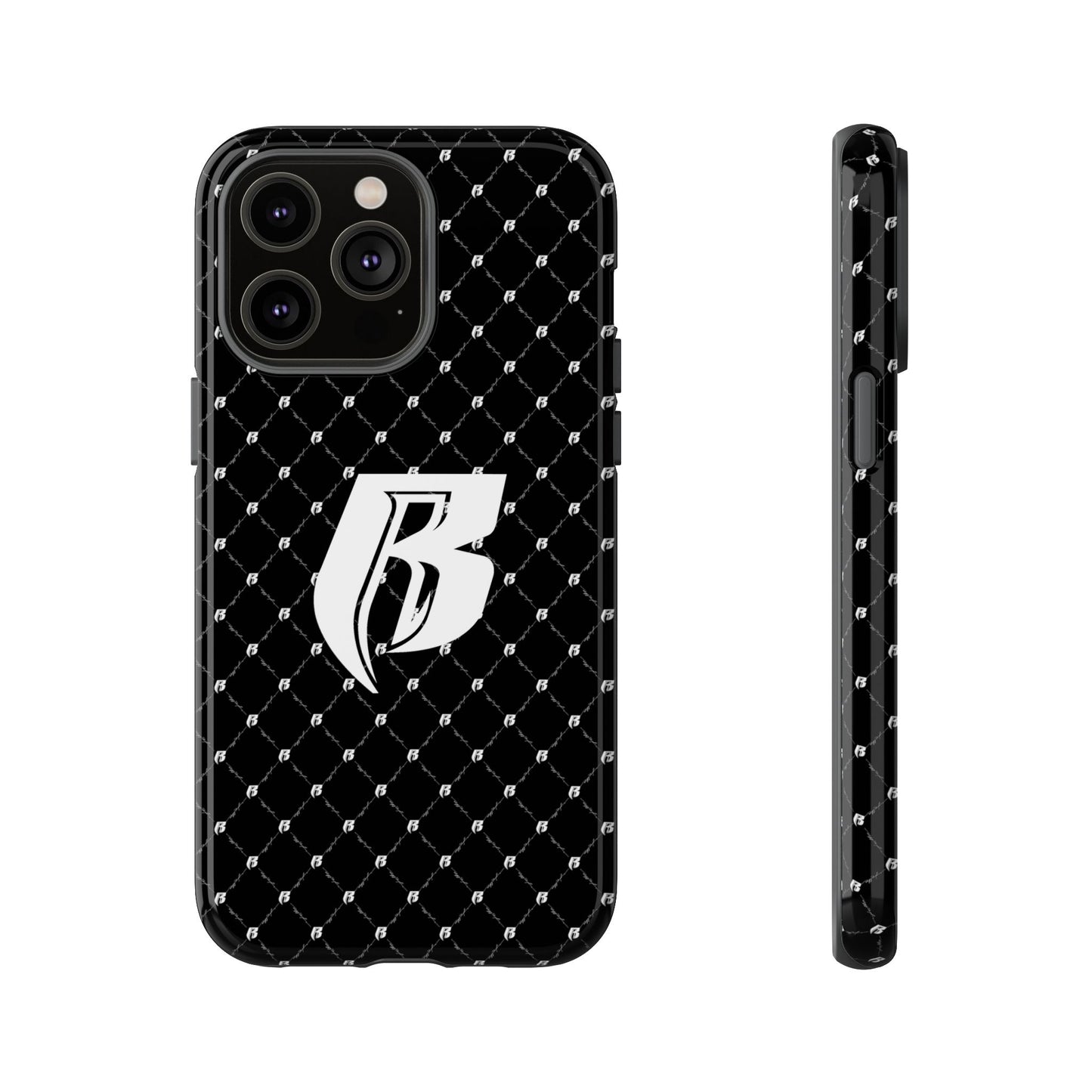 Black RR Patterned Tough Case – Monogram 'R' Protective Phone Case