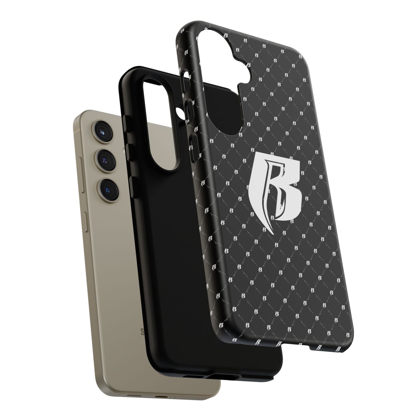 Black RR Patterned Tough Case – Monogram 'R' Protective Phone Case