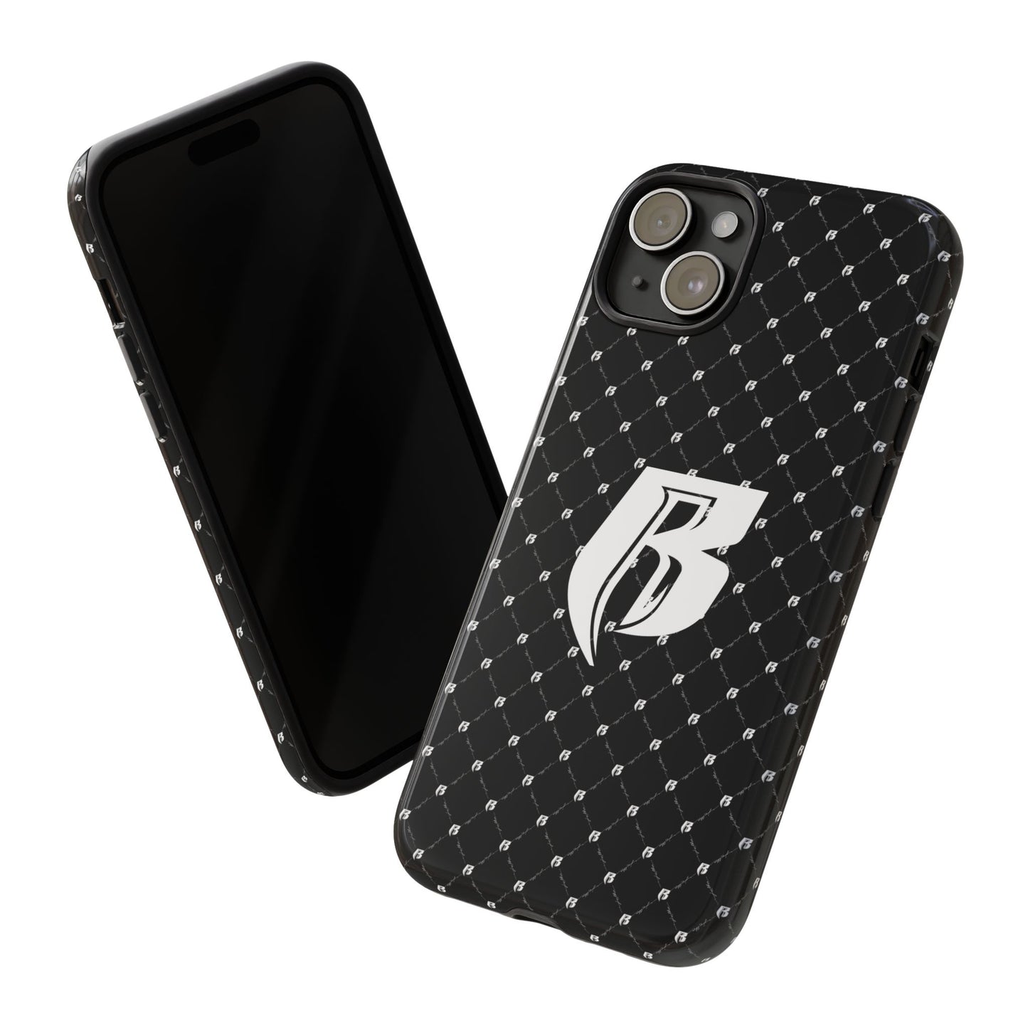 Black RR Patterned Tough Case – Monogram 'R' Protective Phone Case