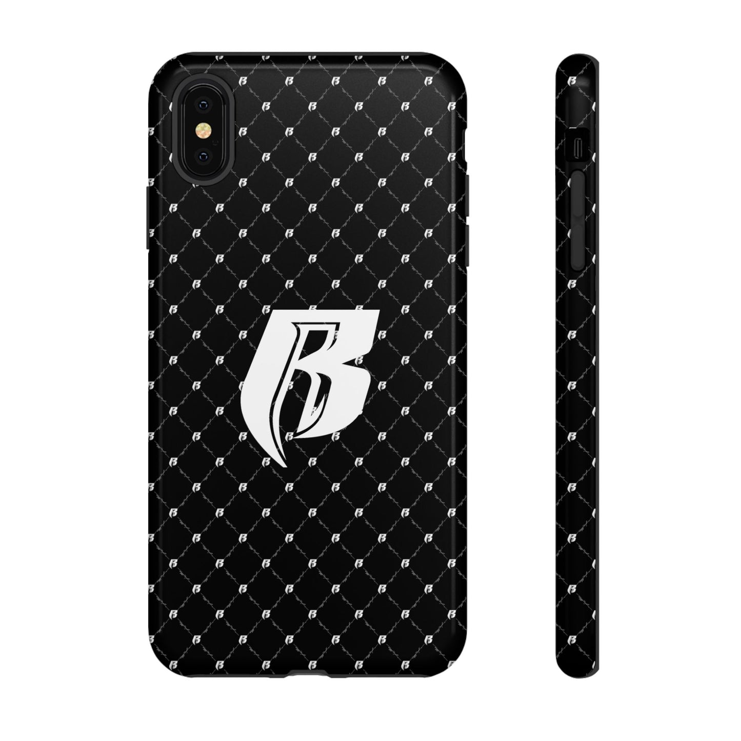Black RR Patterned Tough Case – Monogram 'R' Protective Phone Case