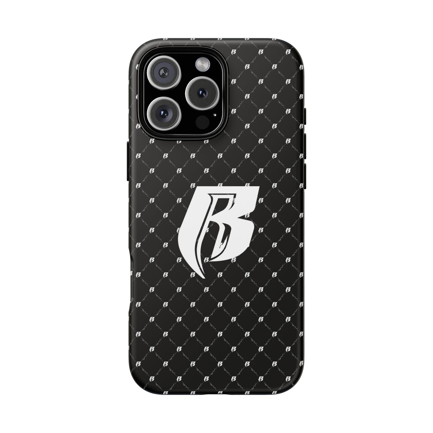 Black RR Patterned Tough Case – Monogram 'R' Protective Phone Case