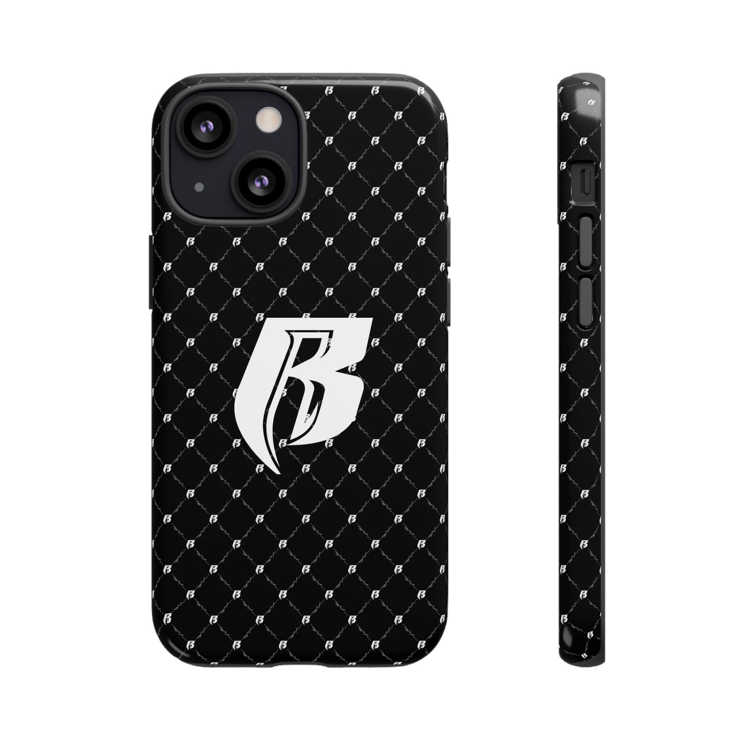 Black RR Patterned Tough Case – Monogram 'R' Protective Phone Case