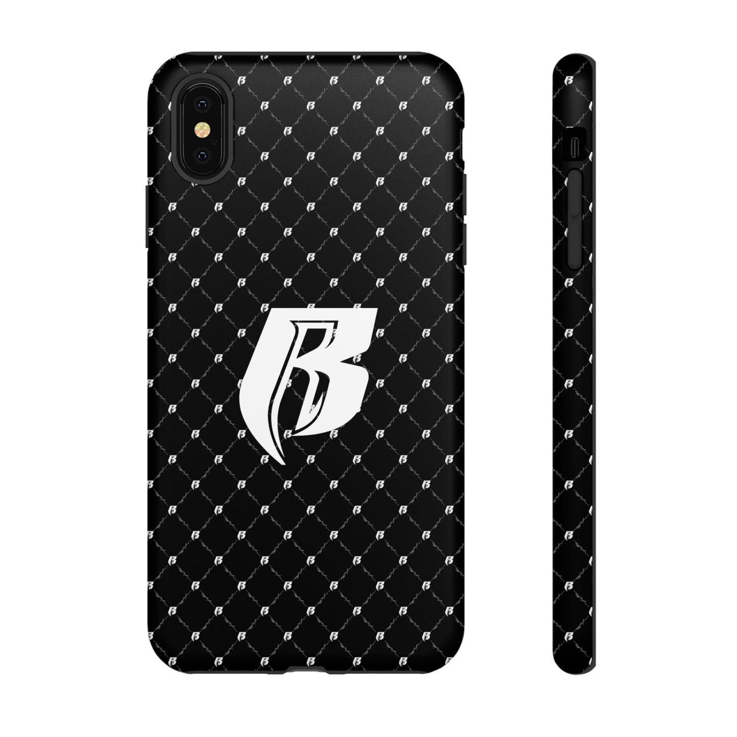 Black RR Patterned Tough Case – Monogram 'R' Protective Phone Case