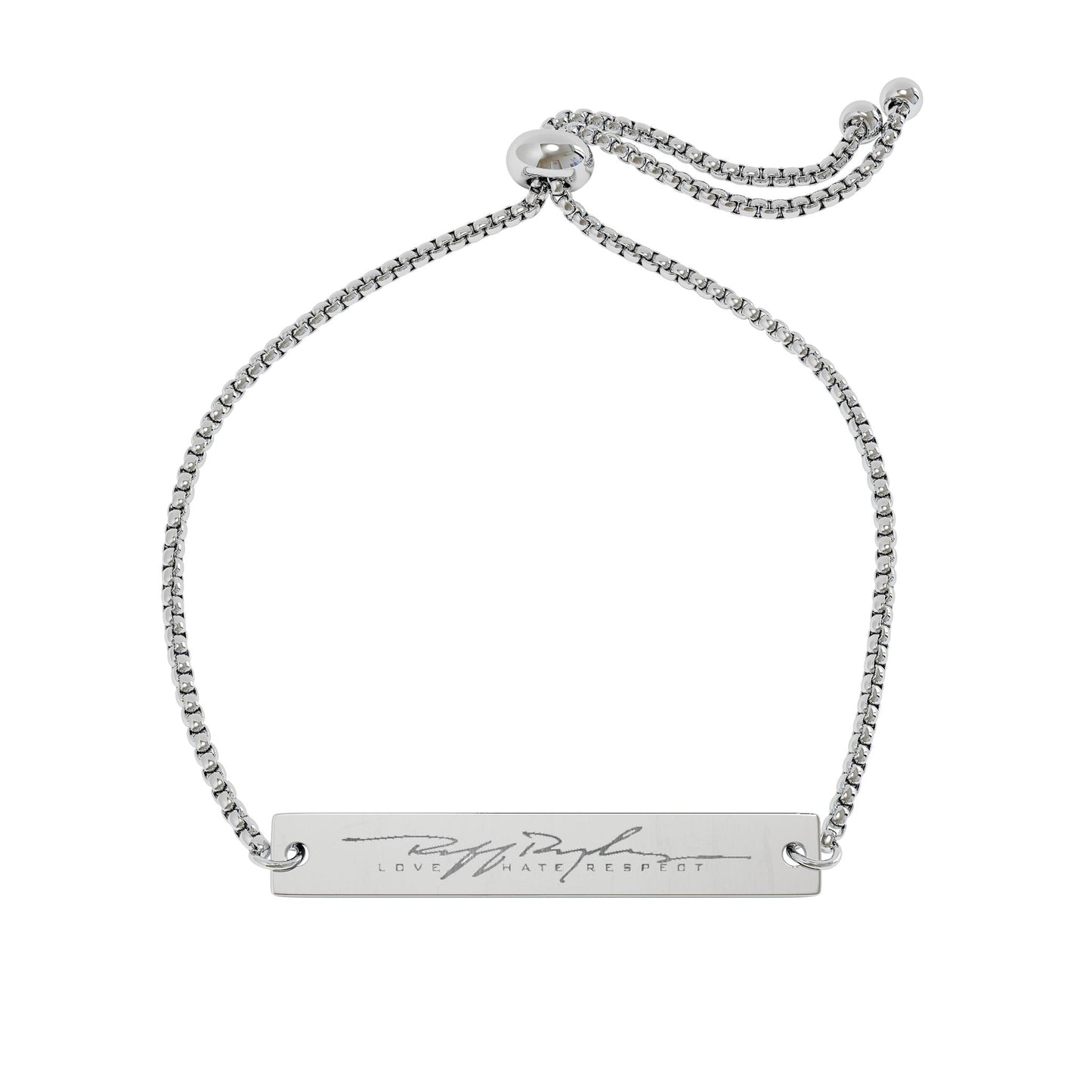 Engravable Adjustable Bar Bracelet — Personalized Name/Script Plate