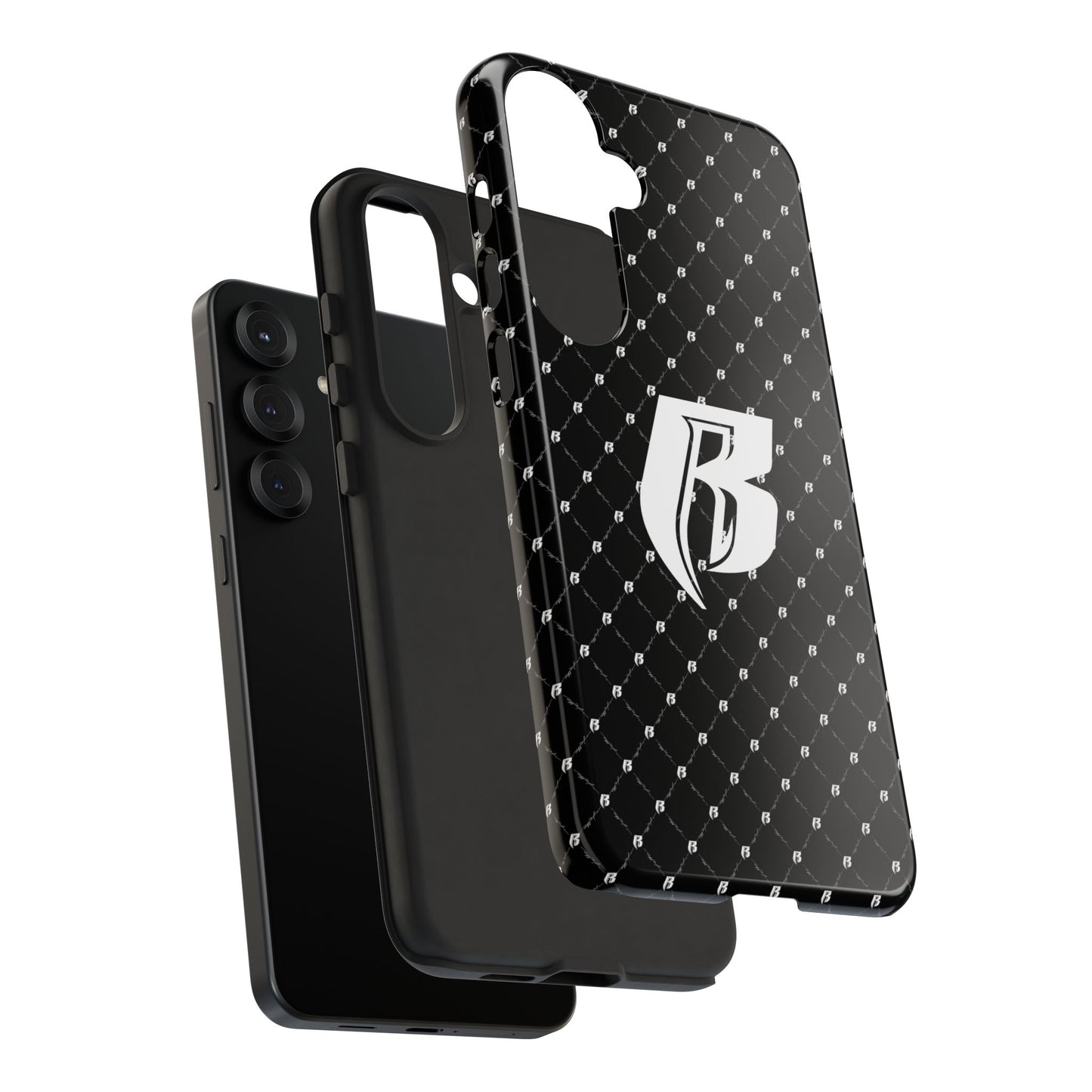 Black RR Patterned Tough Case – Monogram 'R' Protective Phone Case