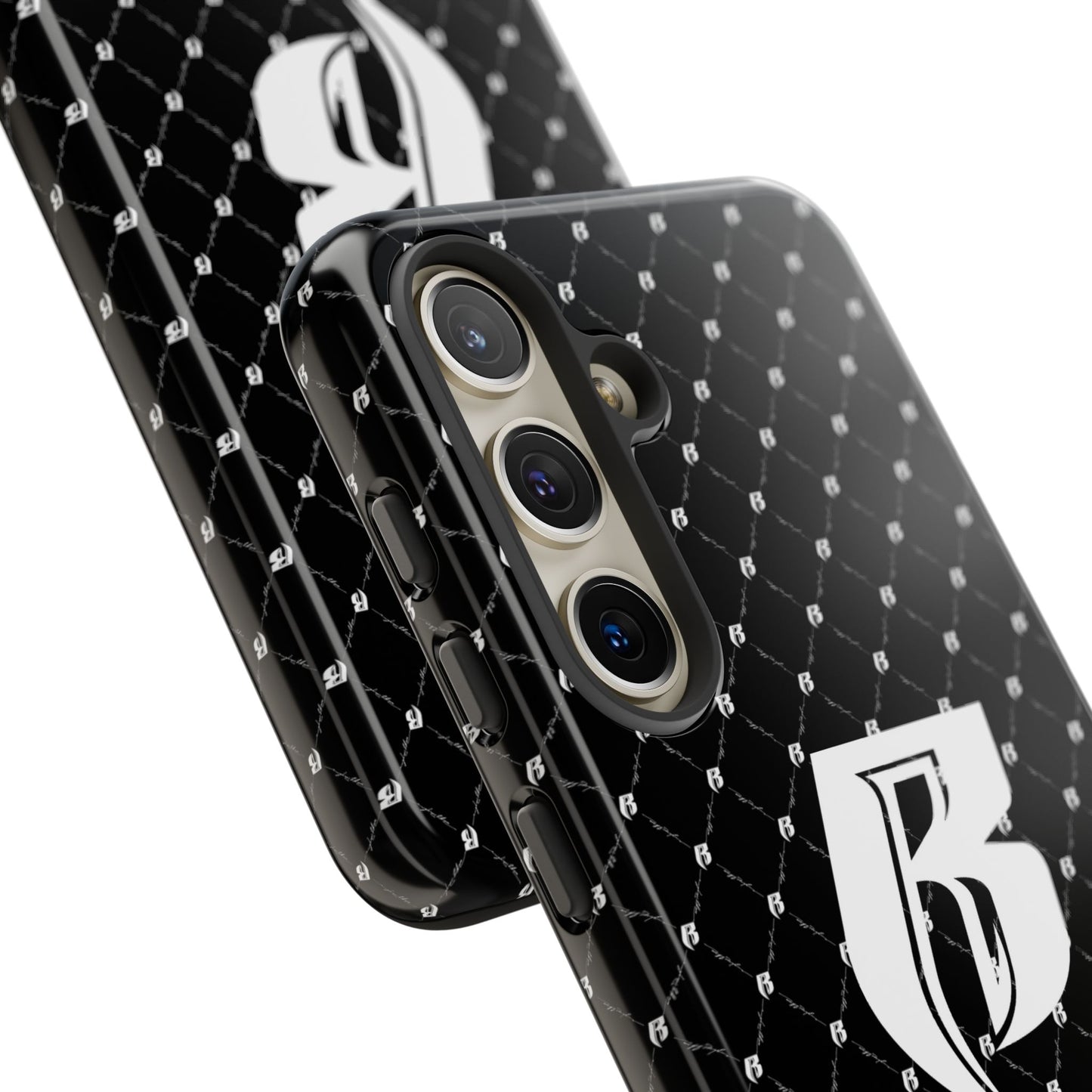 Black RR Patterned Tough Case – Monogram 'R' Protective Phone Case