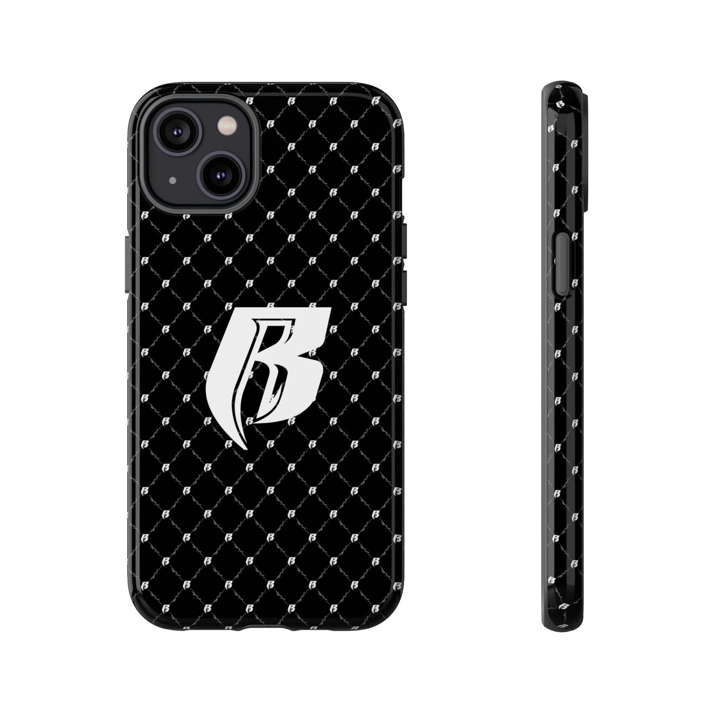 Black RR Patterned Tough Case – Monogram 'R' Protective Phone Case