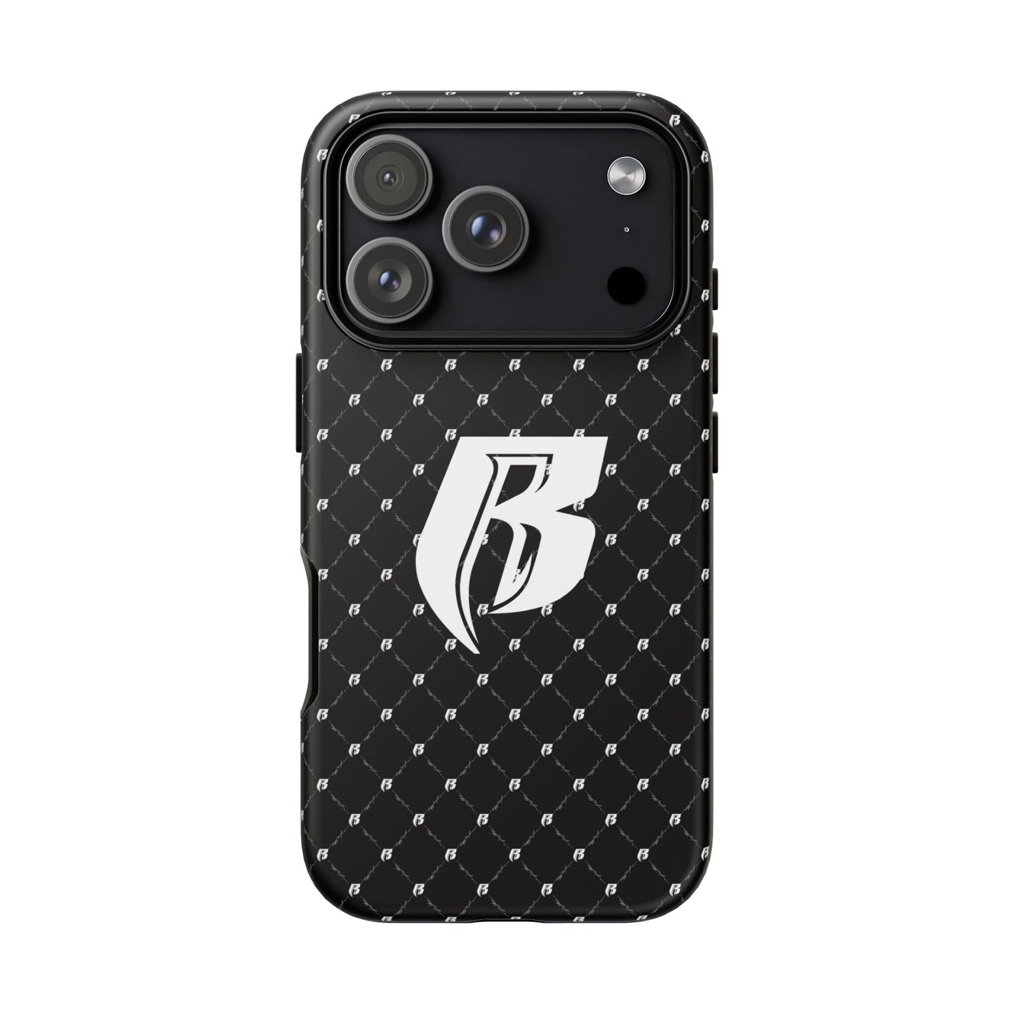 Black RR Patterned Tough Case – Monogram 'R' Protective Phone Case