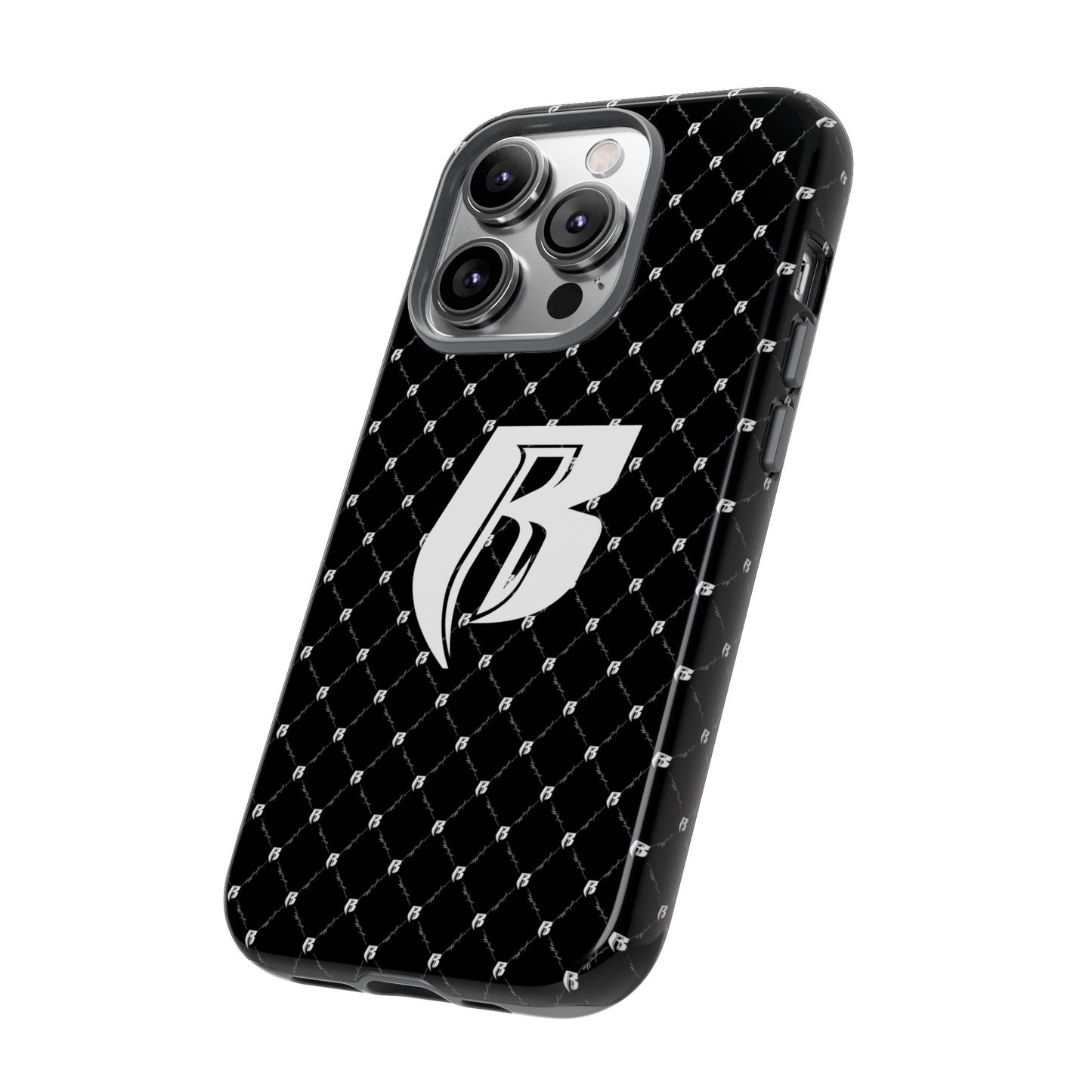 Black RR Patterned Tough Case – Monogram 'R' Protective Phone Case