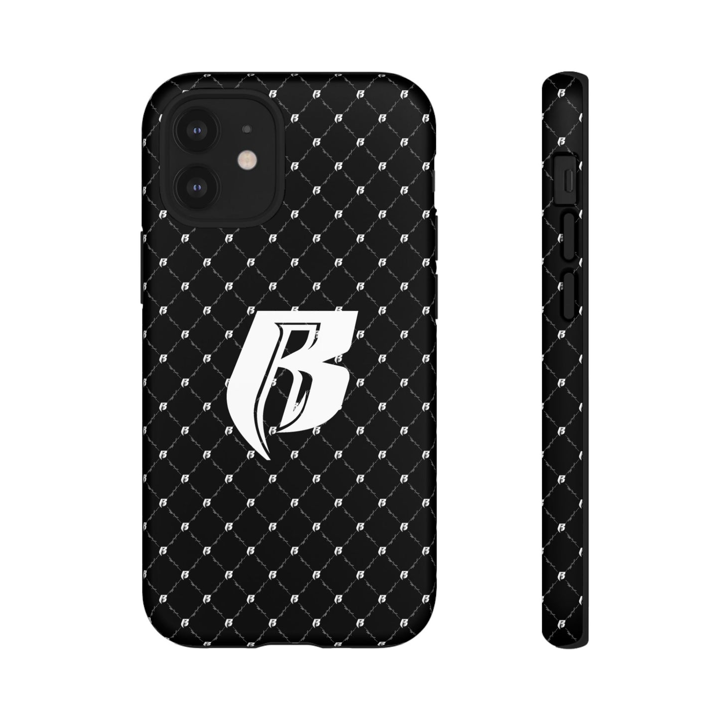 Black RR Patterned Tough Case – Monogram 'R' Protective Phone Case
