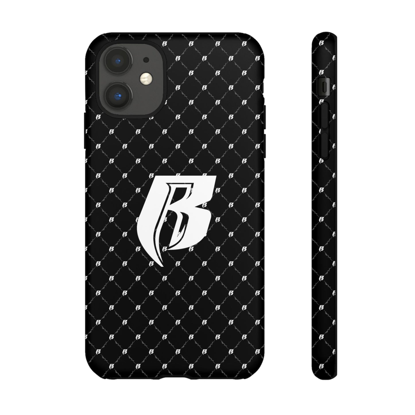 Black RR Patterned Tough Case – Monogram 'R' Protective Phone Case