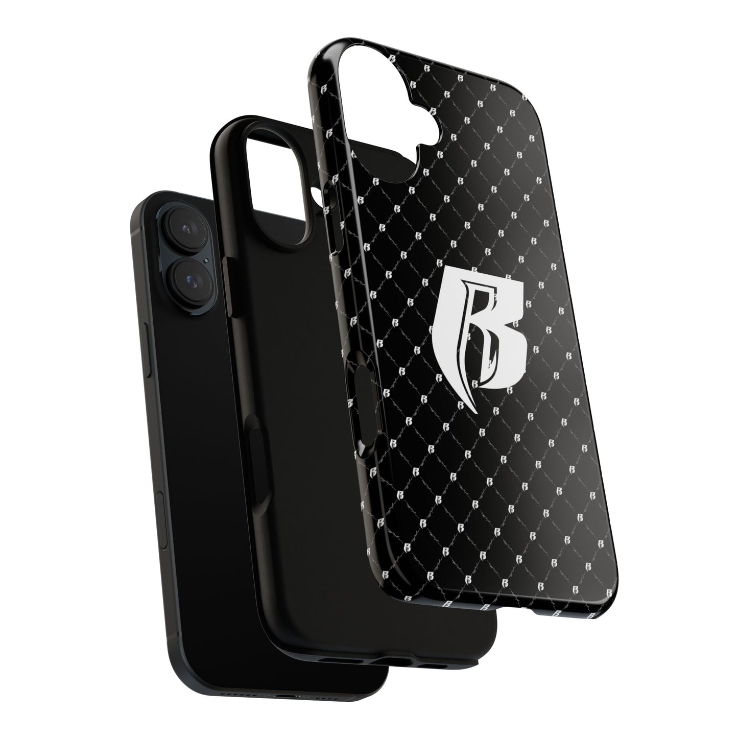 Black RR Patterned Tough Case – Monogram 'R' Protective Phone Case