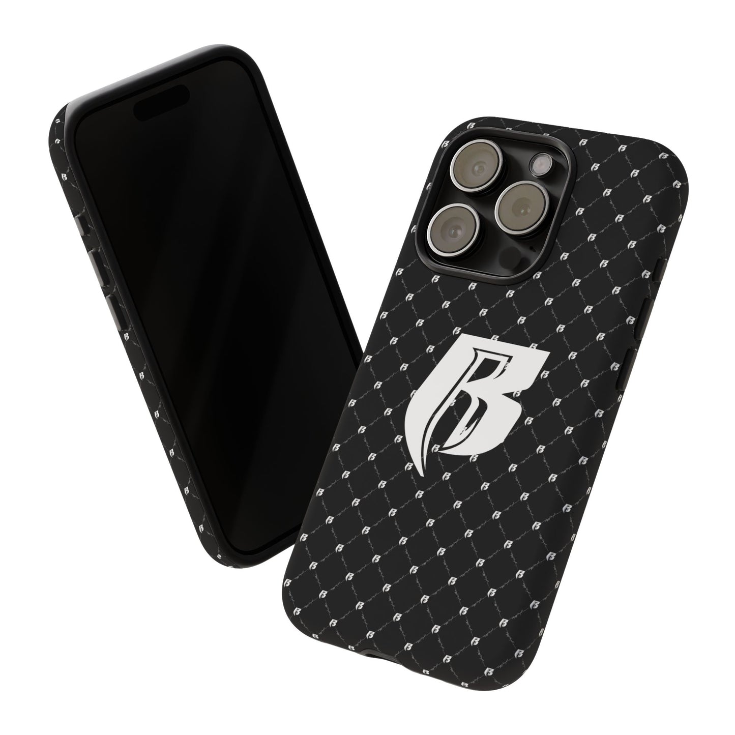 Black RR Patterned Tough Case – Monogram 'R' Protective Phone Case