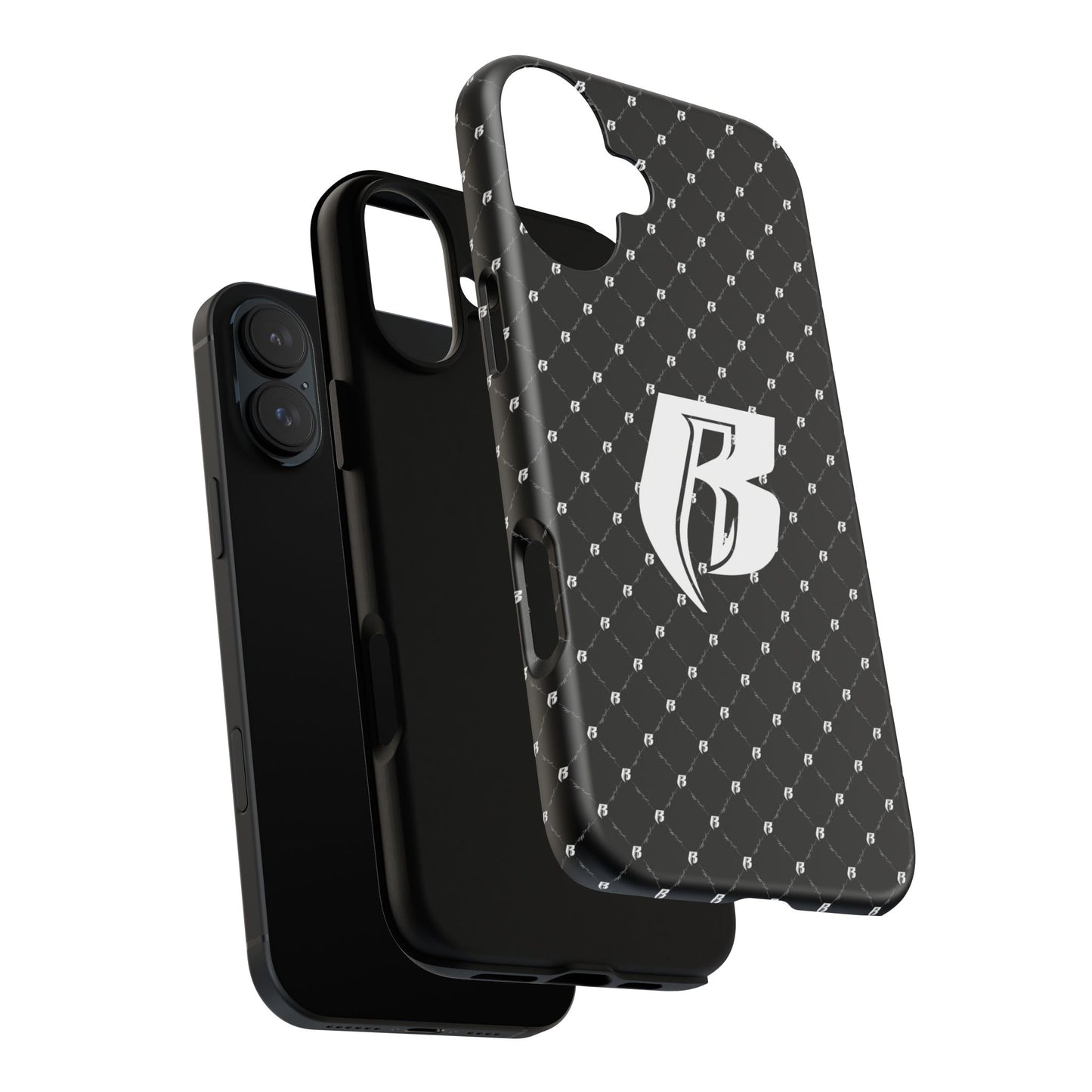 Black RR Patterned Tough Case – Monogram 'R' Protective Phone Case