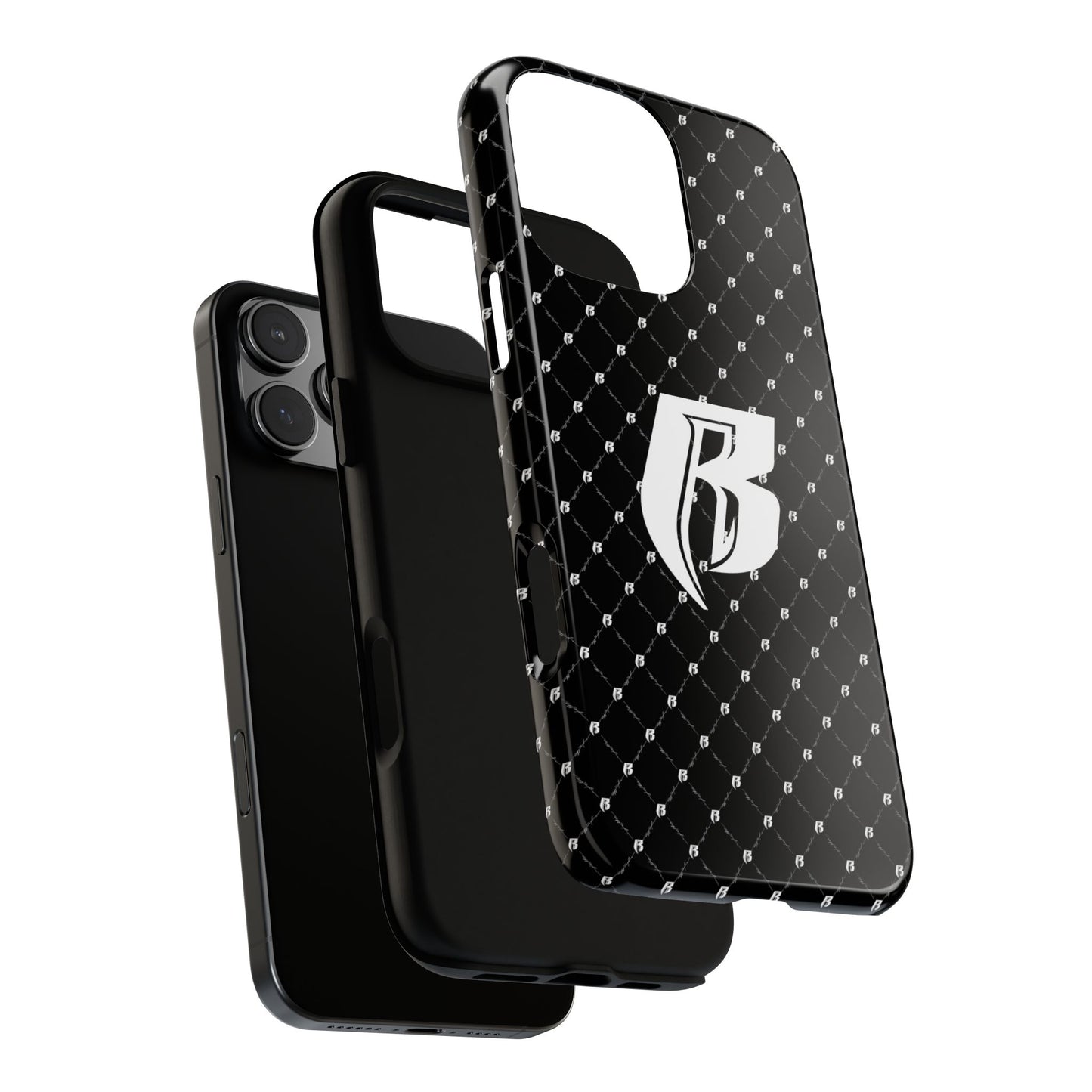 Black RR Patterned Tough Case – Monogram 'R' Protective Phone Case