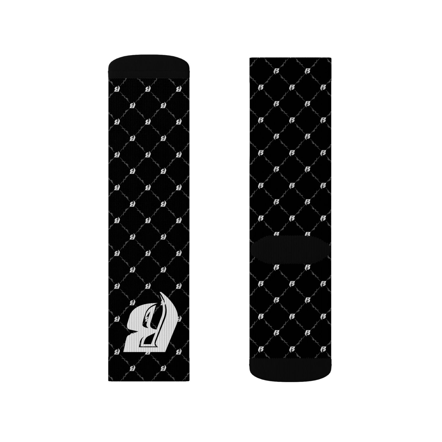 Black Patterned RR Socks