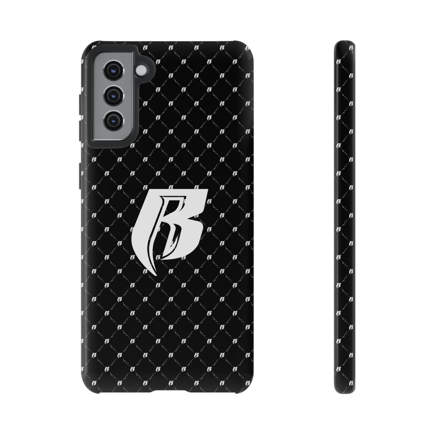 Black RR Patterned Tough Case – Monogram 'R' Protective Phone Case