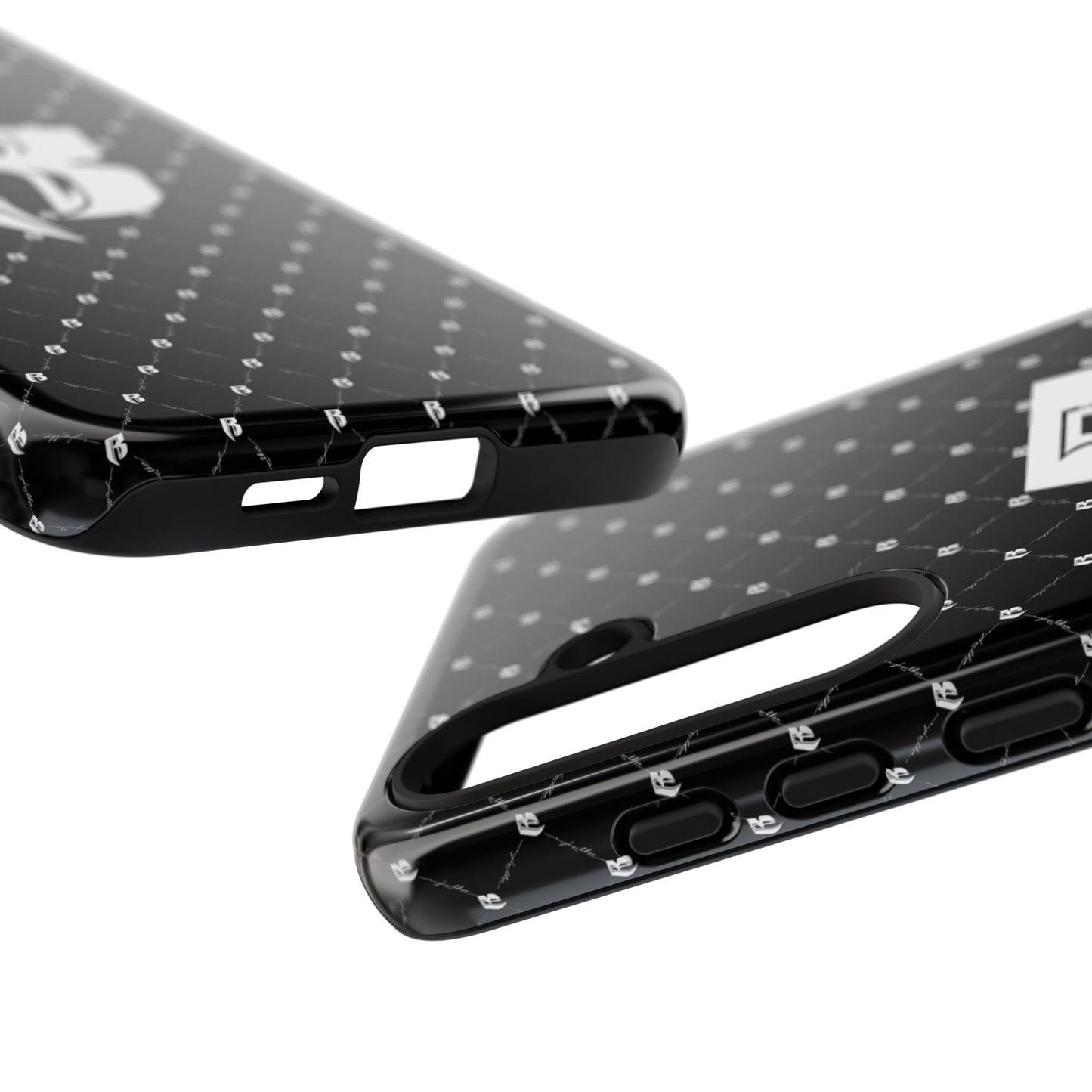 Black RR Patterned Tough Case – Monogram 'R' Protective Phone Case