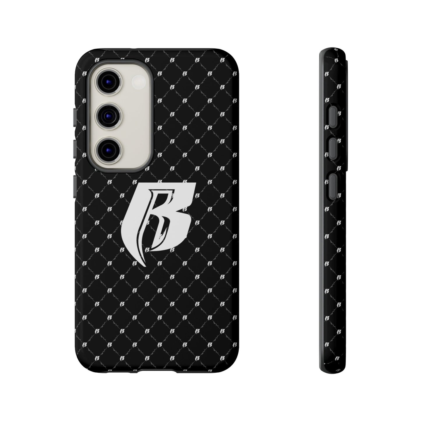 Black RR Patterned Tough Case – Monogram 'R' Protective Phone Case