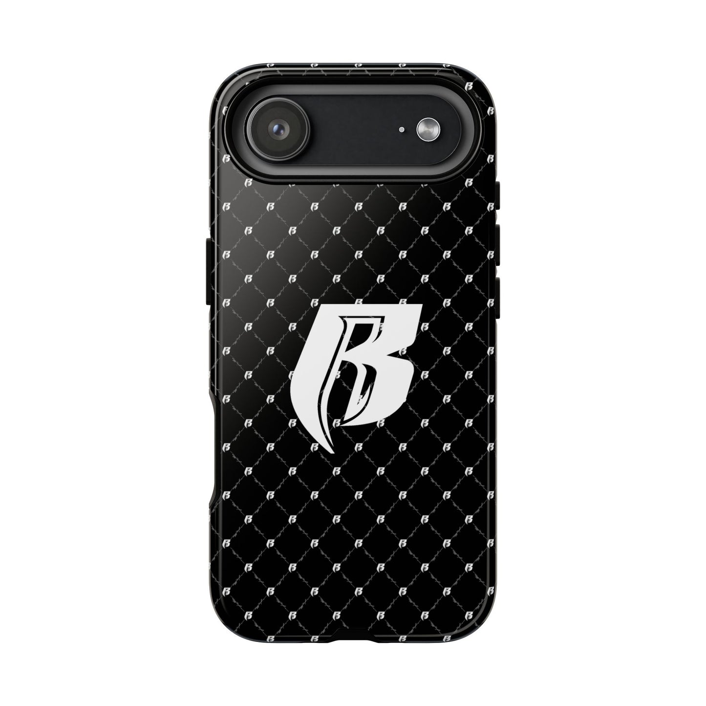 Black RR Patterned Tough Case – Monogram 'R' Protective Phone Case