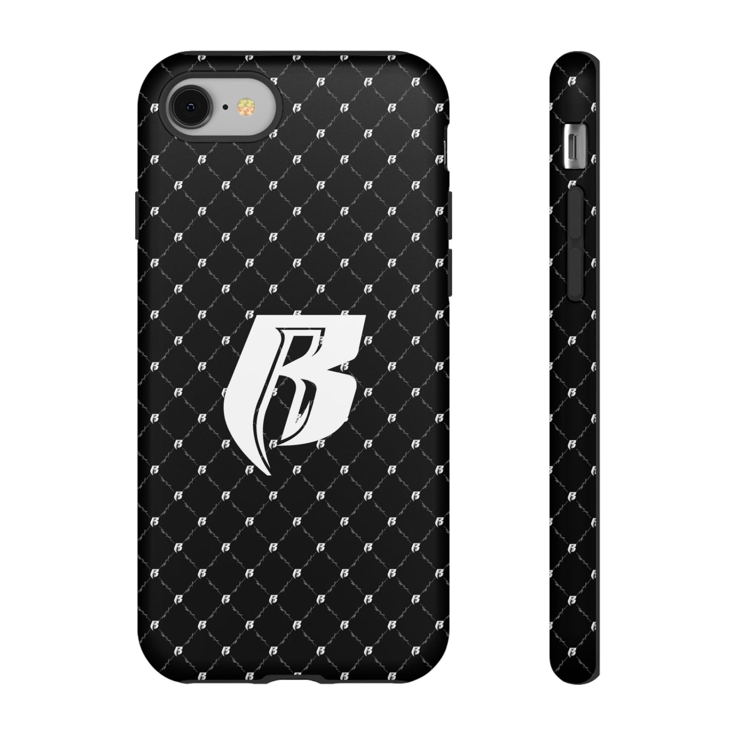 Black RR Patterned Tough Case – Monogram 'R' Protective Phone Case