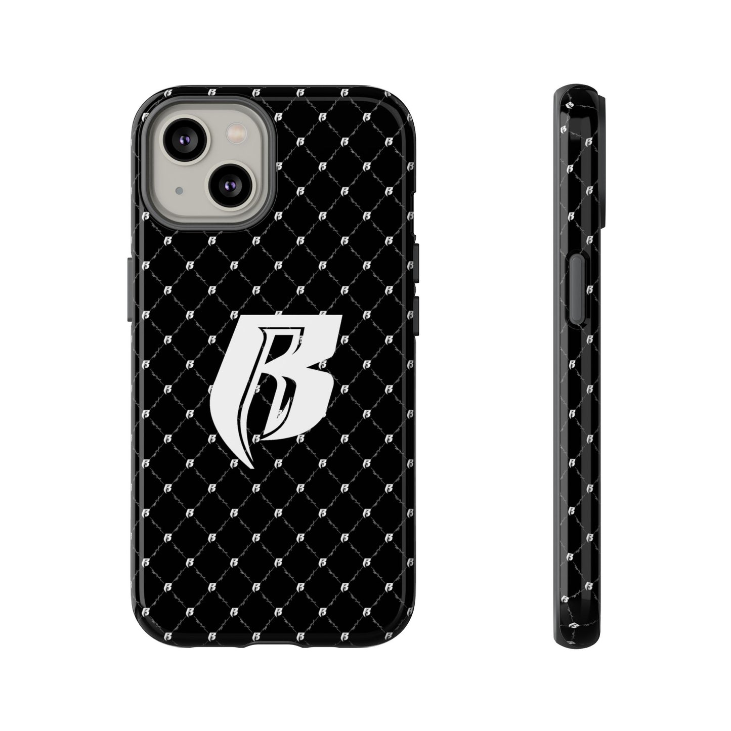 Black RR Patterned Tough Case – Monogram 'R' Protective Phone Case