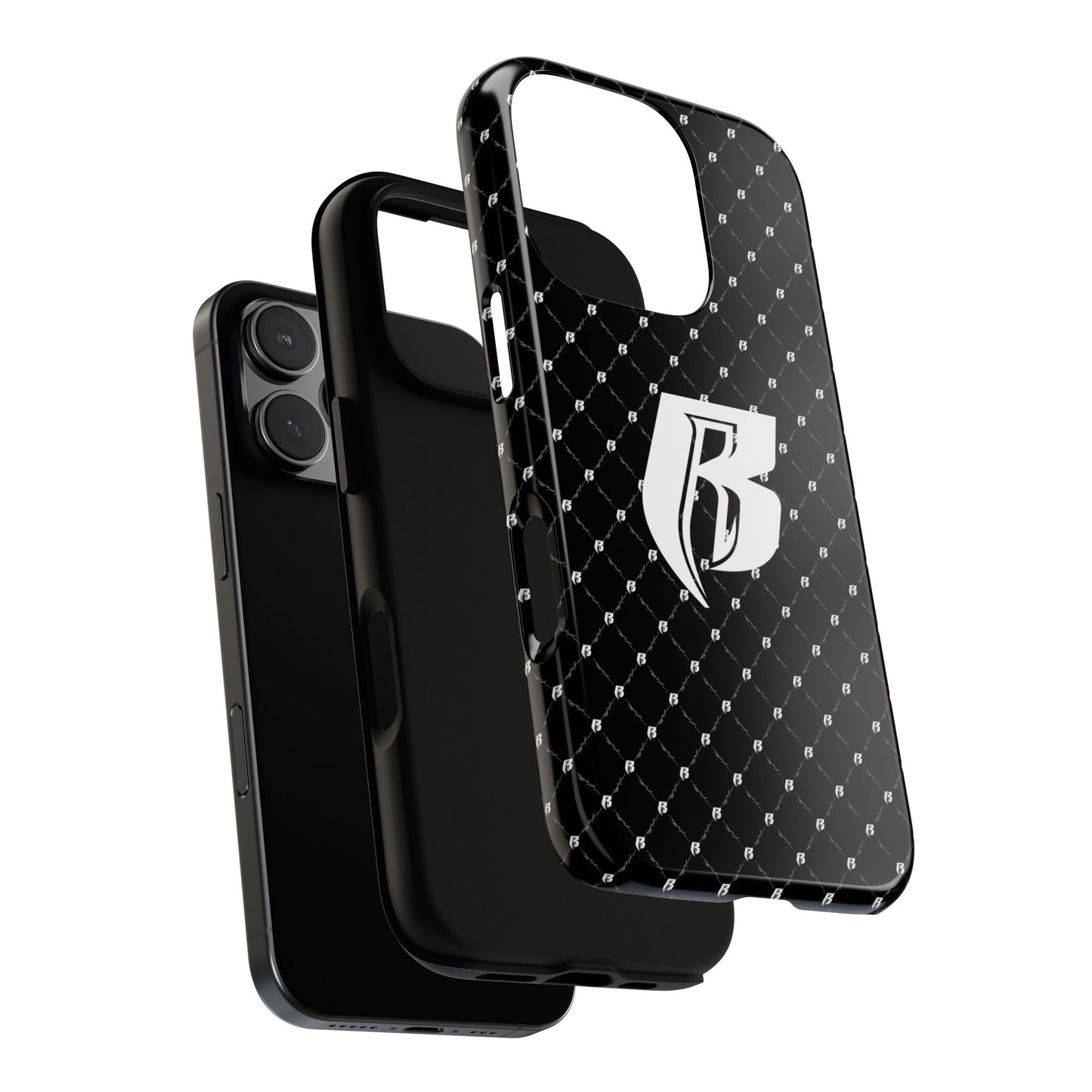 Black RR Patterned Tough Case – Monogram 'R' Protective Phone Case