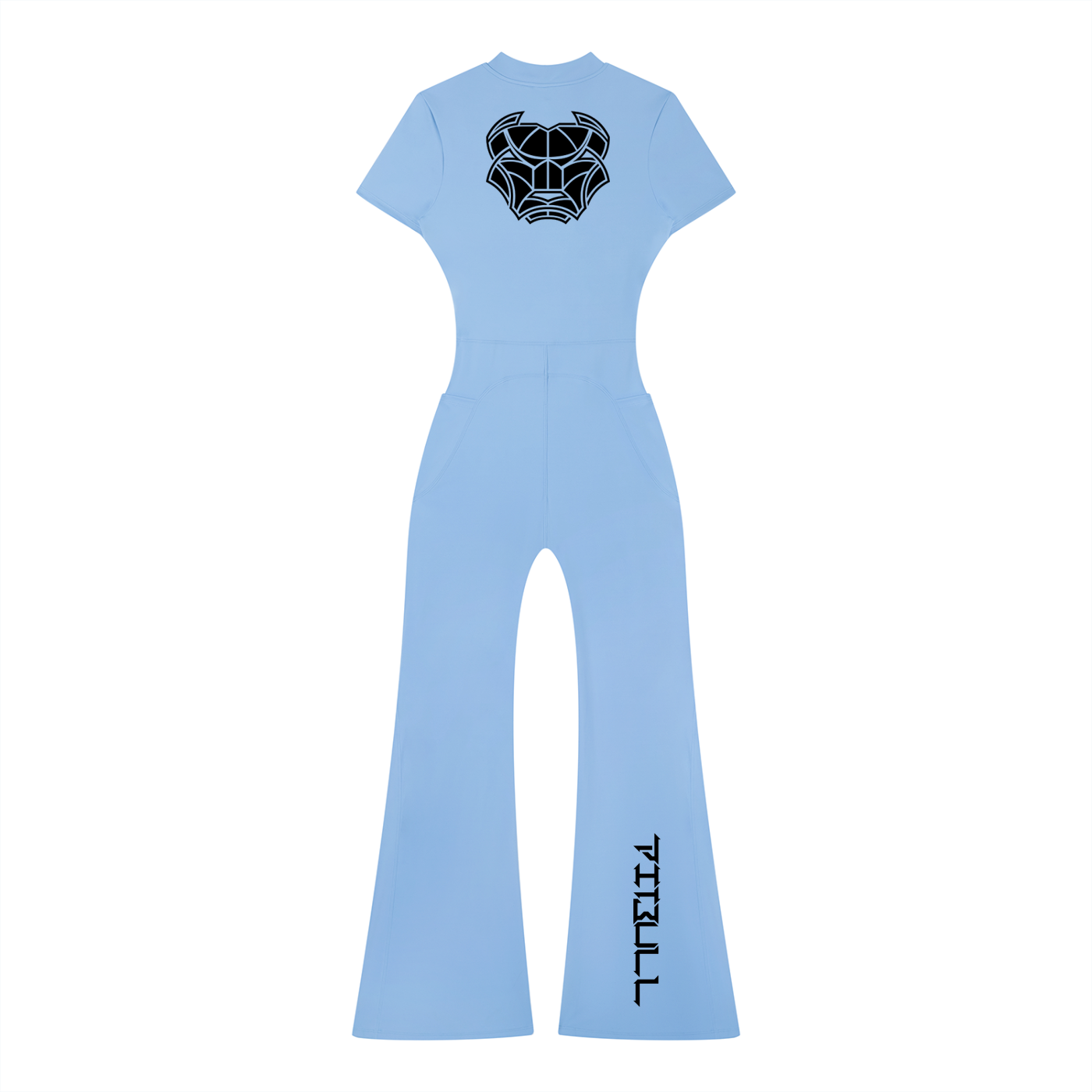 Pitbull Women’s Tight Flared Leg Quarter-Zip Jumpsuit